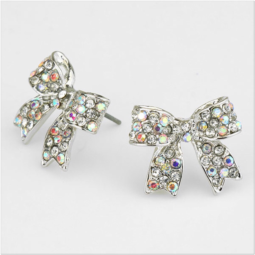 Silver Bow Earrings